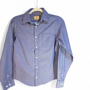 Class Club Gold Label Boy's Button-Up Shirt 14/16 100% Cotton Dressy Casual Blue